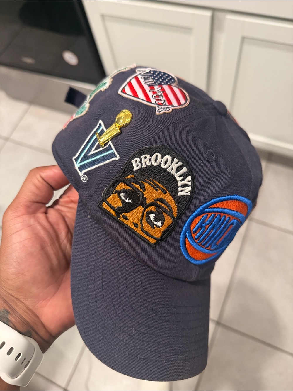 NBA Navy Knicks Cap with Brooklyn & Knicks Patches